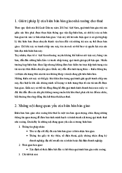 Mẫu biên bản bàn giao nhà xưởng cho thuê mới nhất 2024