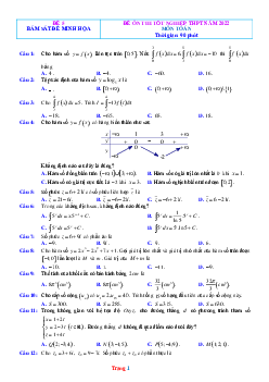 Đề Ôn Thi TN THPT 2022 Môn Toán Phát Triển Từ Đề Minh Họa Có Lời Giải Chi Tiết-Đề 5