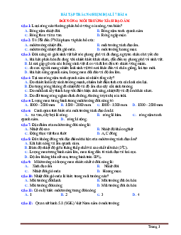 Trắc nghiệm Địa 7 Bài 5: Đới nóng môi trường xích đạo âm (có đáp án)