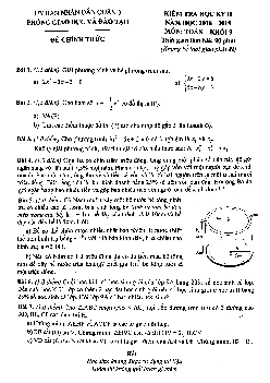 Đề thi HK2 Toán 9 năm học 2018 – 2019 phòng GD&ĐT Quận 3 – TP HCM