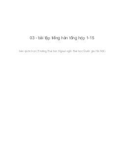 Bài tập tiếng Hàn tổng hợp