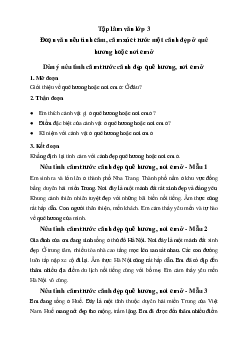 Đoạn văn nêu tình cảm, cảm xúc trước một cảnh đẹp ở quê hương hoặc nơi em ở | Tập làm văn lớp 3 Chân trời sáng tạo