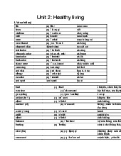 Unit 2: Healthy living | Trường đại học Hải Phòng