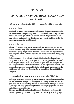 Mối quan hệ giữa vật chất và ý thức - Triết học Mác - Lênin | Trường Đại học CNTT Thành Phố Hồ Chí Minh