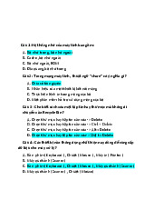 Trắc nghiệm Tin học đại cương - Câu hỏi ôn tập chi tiết