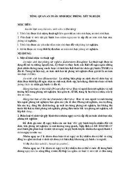 Mục tiêu an toàn sinh học phòng xét nghiệm