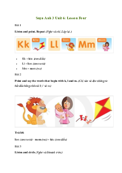 Giải Tiếng Anh lớp 3 Unit 6: Lesson Four | Family and Friends