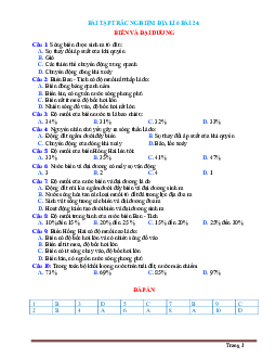 Trắc nghiệm Địa 6 Bài 24: Biển và đại dương (có đáp án)
