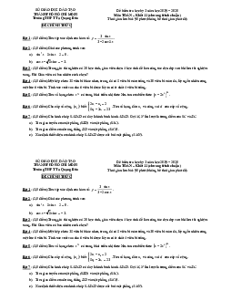 Đề thi HK1 Toán 11 năm 2019 – 2020 trường THPT Tạ Quang Bửu – TP HCM