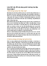 Làm thế nào để xây dựng môi trường học tập thân thiện?