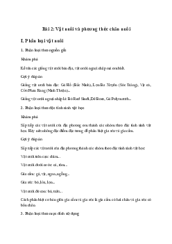 Giải Công nghệ 11 Bài 2: Vật nuôi và phương thức chăn nuôi | Kết nối tri thức