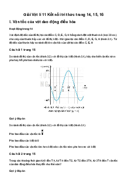 Vật lí 11 Bài 3: Vận tốc, gia tốc trong chuyển động điều hò