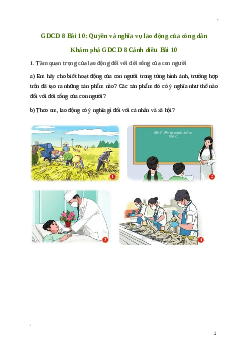 Giải GDCD 8 Bài 10: Quyền và nghĩa vụ lao động của công dân | Cánh diều