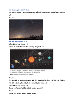 Giải sách giáo khoa môn Khoa học tự nhiên 6 Bài 45: Hệ mặt trời và ngân hà | Chân trời sáng tạo