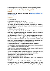 Cảm nhận Vợ chồng A Phủ chọn lọc hay nhất