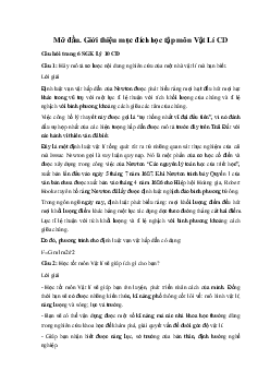 Bài Mở đầu Vật lý 10 Cánh diều Giới thiệu mục đích học tập môn Vật Lí