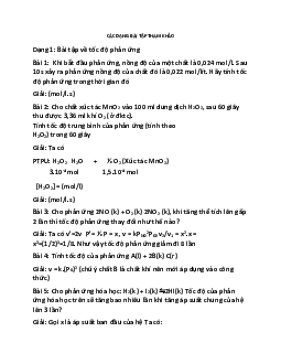 Các dạng bài tập ôn tập môn Hóa đại cương có lời giải chi tiết | Đại học Y dược thành phố Hồ Chí Minh