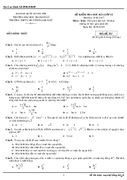 Đề thi HK1 Toán 12 năm học 2016 – 2017 trường THPT chuyên Ngoại ngữ – Hà Nội