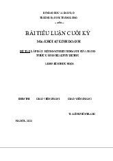 Lập Kế Hoạch Kinh Doanh Cho Cửa Hàng Healthy Detox | Tiểu luận khởi sự kinh doanh