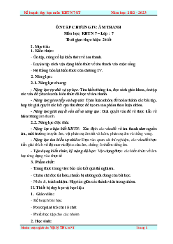 Giáo án Ôn tập chương 4 | Khoa Học Tự Nhiên 7 Kết nối tri thức