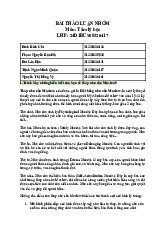 Bài thảo luận nhóm môn Tâm lý học | Đại học Kinh tế Thành phố Hồ Chí Minh