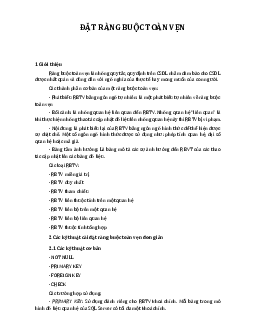 CSDL Lab9 Đặt ràng buộc toàn vẹn và Trigger - Trường Cao đẳng Quốc tế KENT