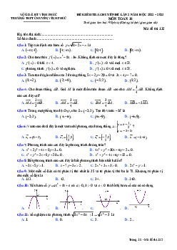 Đề kiểm tra Toán 10 lần 2 năm 2022 – 2023 trường THPT chuyên Vĩnh Phúc