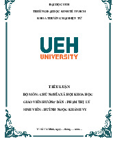 Tiểu luận môn Chủ nghĩa xã hội khoa học  - trường đại học kinh tế- tài chính thành phố Hồ chí minh.
