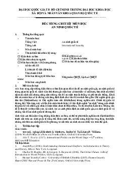 Đề cương chi tiết | An ninh quốc tế | Đại học Khoa học Xã hội và Nhân văn, Đại học Quốc gia Thành phố HCM