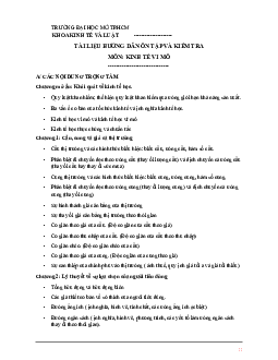 Tài liệu hướng dẫn ôn tập và kiểm tra môn Kinh tế vi mô