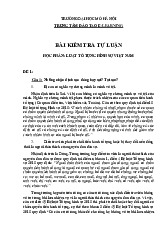 Bài kiểm tra tự luận Học phần: Luật tố tụng hình sự Việt Nam  | Trường đại học Mở Hà Nội