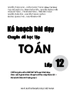 Kế hoạch bài dạy chuyên đề học tập Toán 12 Chân Trời Sáng Tạo