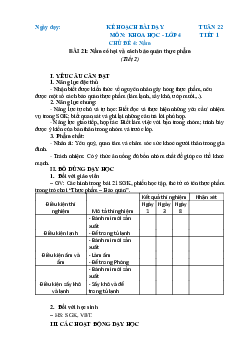 Giáo án Khoa học lớp 4 Tuần 22 | Chân trời sáng tạo