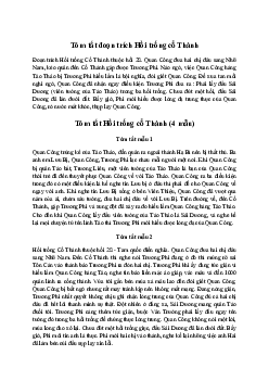Văn mẫu lớp 10: Tóm tắt văn bản Hồi trống Cổ Thành (13 Mẫu) | Cánh diều