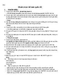 Tóm tắt lý thuyết môn học Chuẩn mực báo cáo tài chính quốc tế | Học viện tài chính