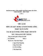 Tiểu luận quá trình công nghệ sản xuất xúc xích heo tiệt trùng | Công nghệ thực phẩm | Trường Đại học Công nghiệp Thành phố Hồ Chí Minh