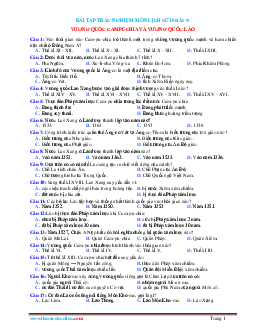 Trắc nghiệm Sử 10 bài 9: vương quốc Campuchia và vương quốc Lào (có đáp án)
