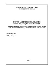 Bài Thi Cuối Khóa Môn Tổ chức hoạt động trải nghiệm | Đại học Sư phạm Hà Nội 2