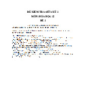 Bộ đề thi giữa kì 1 Hóa 12 Cánh diều