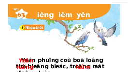 Giáo án điện tử Tiếng việt 1 bài 63 Cánh diều: Học vần: Iêng, iêm, yên
