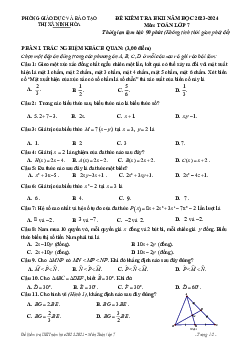 Đề thi học kì 2 Toán 7 năm 2023 – 2024 phòng GD&ĐT Ninh Hòa – Khánh Hòa