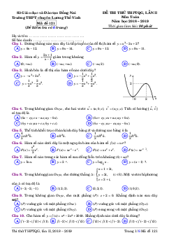 Đề thi thử Toán THPTQG 2019 lần 2 trường chuyên Lương Thế Vinh – Đồng Nai