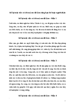 Văn mẫu Kể lại một việc có ích mà em đã làm cùng bạn bè hoặc người thân (4 mẫu) | Kết nối tri thức