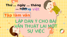Giáo án điện tử Tiếng Việt 4 Tập làm văn Chân trời sáng tạo: Lập dàn ý cho bài văn thuật lại một sự việc