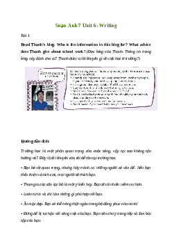 Giải Tiếng Anh 7 Unit 6: Writing | Friends Plus