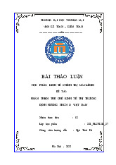 Hoàn thiện thể chế kinh tế thị trường định hướng xã hội chủ nghĩa ở Việt Nam | Bài thảo luận kinh tế chính trị