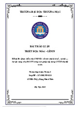 Quan điểm của CNDVLS về hình thái kinh tế - xã hội | Bài thảo luận Triết học Mác Lênin