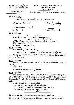 Đề thi cuối học kỳ 1 Toán 9 năm 2020 – 2021 sở GD&ĐT Thừa Thiên Huế