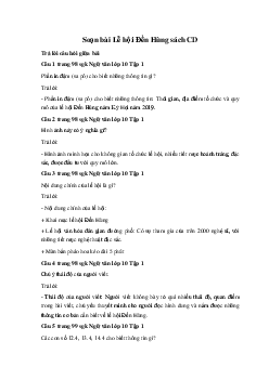 Soạn bài Lễ hội Đền Hùng lớp 10 sách Cánh Diều