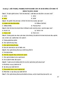 Tổng hợp câu hỏi trắc nghiệm ôn tập Kinh tế chính trị Mác-lênin